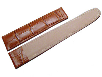 Cuir de veau véritable - grain crocodile - marron...