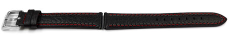 Bracelet Lotus cuir noir couture grise et rouge - 15653/5, 15653/6, 15653/7, 15653