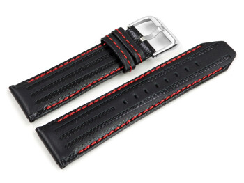 Bracelet Festina en noir coutures ROUGES pour F16489/5 F16489 F16488 adaptable à F16879