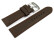 Bracelet montre à boucle ardillon large - cuir lisse - brun