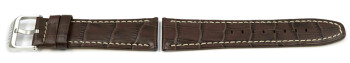 Lotus bracelet cuir marron, Réf. 15536, grain croco