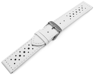 Bracelet de montre - cuir de veau perforé - blanc...