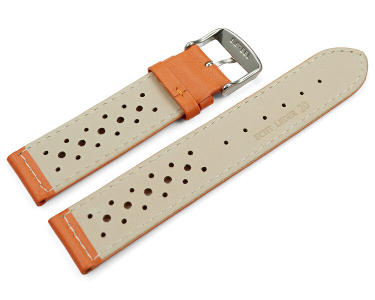 Bracelet Montre Cuir Veau Rose Pâle – Dégagement Rapide, Perforé, Surpiqûres, Watchband Berlin