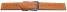 Bracelet de montre - cuir de veau perforé - surpiqué - orange
