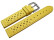 Bracelet de montre - cuir de veau perforé - surpiqué - jaune 16mm Acier
