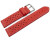 Bracelet de montre - cuir de veau perforé - surpiqué - rouge 16mm Acier