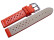 Bracelet de montre - cuir de veau perforé - surpiqué - rouge 18mm Dorée