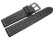 Bracelet de montre - cuir de veau perforé - surpiqué - noir 22mm Acier