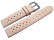 Bracelet de montre - cuir de veau perforé - surpiqué - rose pâle 16mm Acier