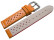 Bracelet de montre - cuir de veau perforé - surpiqué - orange 16mm Acier