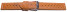 Bracelet de montre - cuir de veau perforé - surpiqué - orange 22mm Acier