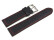Bracelet de montre - cuir de veau perforé - noir, couture rouge 20mm Acier