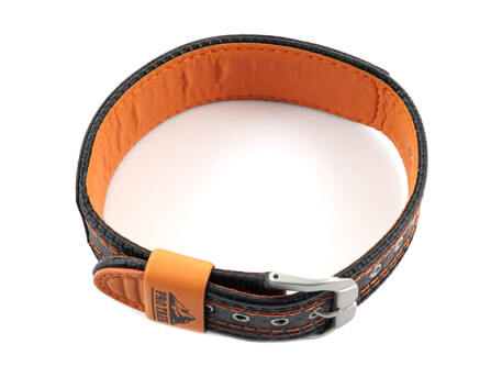 Bracelet en une pièce Casio en tissu/cuir noir couture orange p. PRG-510GB-4