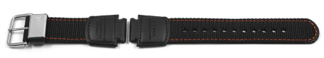 Bracelet Casio en tissu/cuir pour la montre SGW-1000B-4 noir, couture orange
