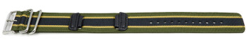 Bracelet montre Casio textile vert bande jaunes et bande noire p. GA-100MC-3