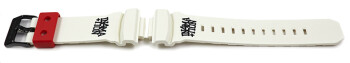 Bracelet montre Casio G-SHOCK x IN4MATION GLX-150X-7 résine blanche passant rouge