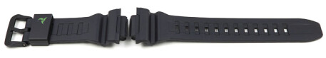 Bracelet Casio résine noire passant avec le logo en vert pour STL-S110H-1B, STL-S110H-1C