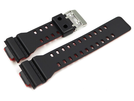 Bracelet montre Casio résine noire côté intérieur en rouge p.GA-400HR GA-110HR