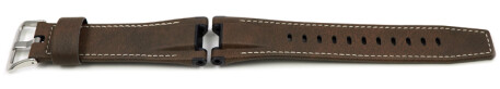 Bracelet montre Casio en cuir marron pour G-Steel GST-W130L, GST-W130L-1