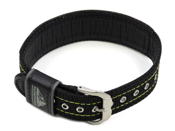 Bracelet montre Casio tissu/cuir noir/vert pour...