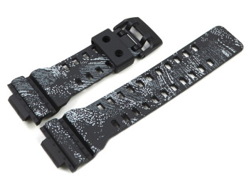 Bracelet Casio résine dessiné dun motif daspect textile noir et blanc pour GA-110TX