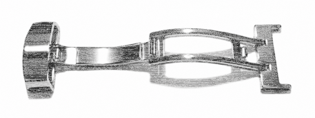 Boucle déployante en acier inoxydable, poli 22mm