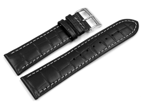Bracelet Lotus cuir noir pour les montres 15628 15628/2 15628/3 15628/4 15628/6