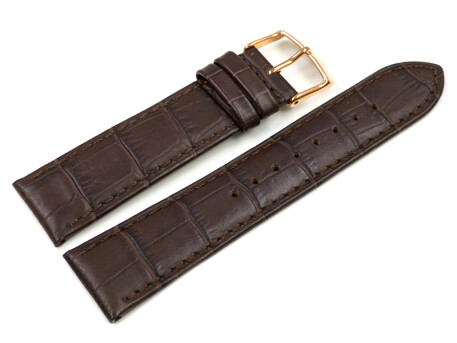 Bracelet montre marron foncé Lotus 15958 en cuir avec gauffrage croco