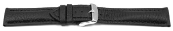 Bracelet montre noir cuir cerf rembourré très souple 18mm...