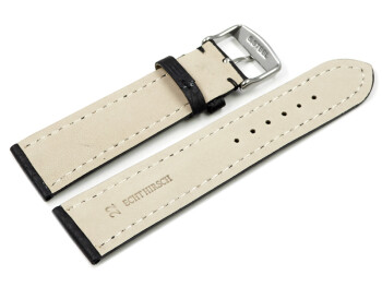 Bracelet montre noir cuir cerf rembourré...
