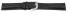 Bracelet montre noir cuir cerf rembourré très souple 18mm 20mm 22mm 24mm
