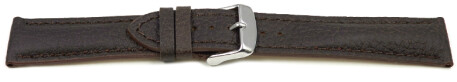 Bracelet montre marron foncé cuir cerf rembourré très souple 18mm 20mm 22mm 24mm