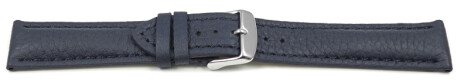 Bracelet montre bleu foncé cuir cerf rembourré très souple 24mm Acier