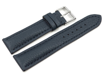 Bracelet montre bleu foncé cuir cerf rembourré très souple 24mm Acier
