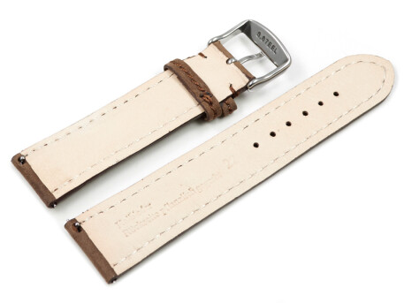Bracelet montre marron cuir tannage végétal barrettes ressorts avec système de montage rapide 18mm 20mm 22mm