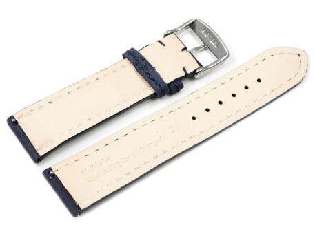 Bracelet montre bleu foncé cuir tannage végétal barrettes ressorts avec système de montage rapide 18mm 20mm 22mm