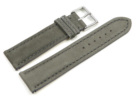 Bracelet montre gris cuir tannage végétal barrettes ressorts avec système de montage rapide 18mm 20mm 22mm