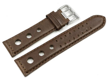Bracelet montre BIO cuir marron - tannéau moyen de...