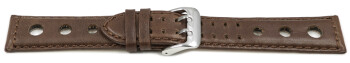 Bracelet montre BIO cuir marron - tannéau moyen de substances - végétales 24mm