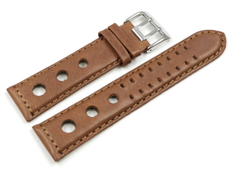 Bracelet montre BIO cuir marron clair - tannéau...