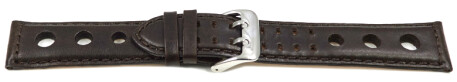 Bracelet montre BIO cuir marron foncé - tannéau moyen de substances - végétales