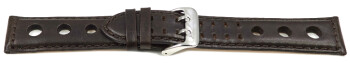 Bracelet montre BIO cuir marron foncé - tannéau moyen de substances - végétales