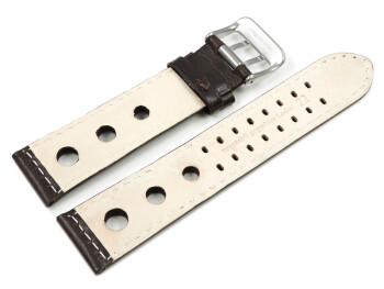 Bracelet montre BIO cuir marron foncé -...