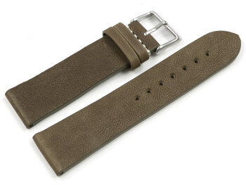 Bracelet montre brun vieilli cuir vachette modèle Soft Vintage 22mm Acier
