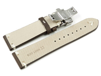 Bracelet montre cuir - Modèle  Rustique - marron...