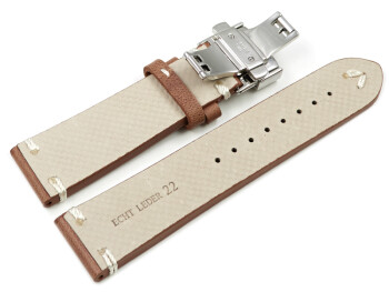Bracelet montre cuir - Modèle  Rustique - marron -...