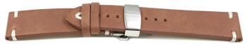 Bracelet montre cuir - Modèle  Rustique - marron - Boucle...