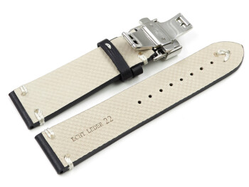 Bracelet montre cuir - Modèle  Rustique - noir -...