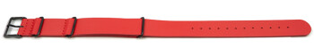 Bracelet cuir NATO rouge avec boucle noire...