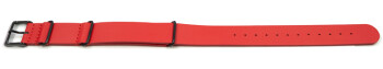 Bracelet cuir NATO rouge avec boucle noire véritable vachette